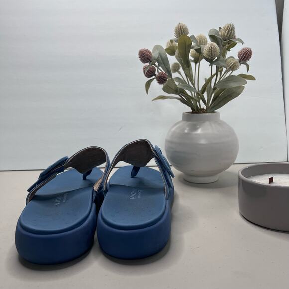 Vionic Activate RX Suede Flip Flop Platform Sandal Blue Women's 11 M - Picture 2 of 9